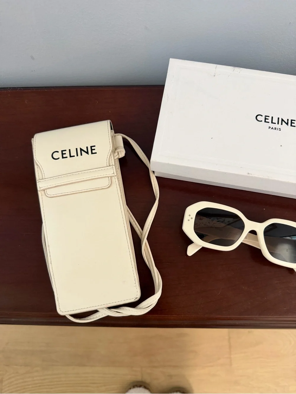 CELINE Paris Sunglasses and Crossbody Bag Case